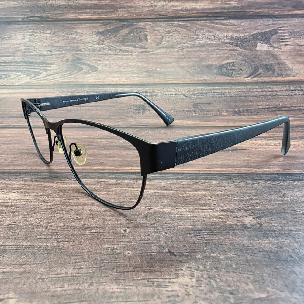 Scott Harris Europa SH-450‎ C3 Black Metal Cat Eye Eyeglass Frames 57-16-140